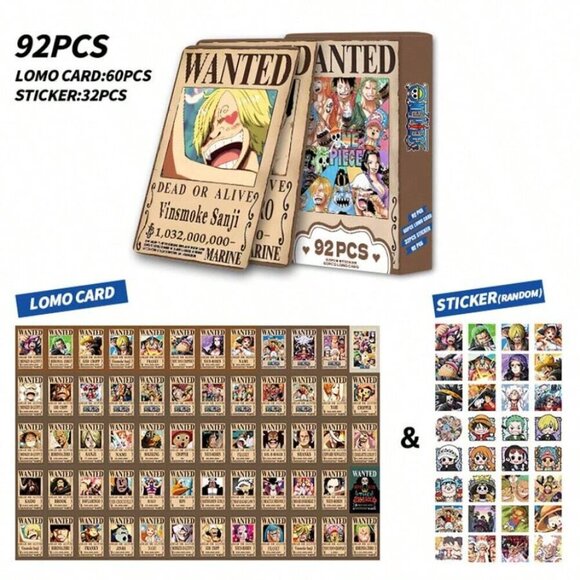 60pcs Cards + 32pcs Stickers Pirate Box Set HD Photo Lomo Cards Anime 92pcs - Picture 4 of 6
